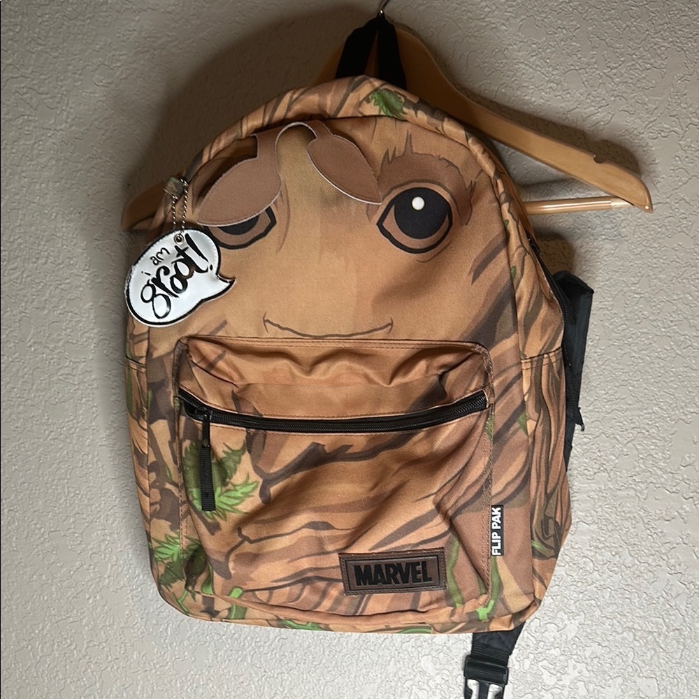 Marvel Groot Galaxy of Guardians Character Reversible Backpack FlipPak